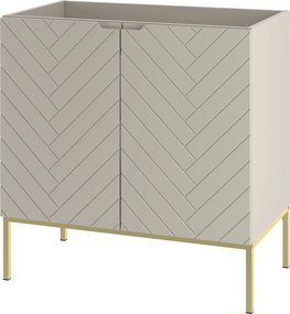 Szafka pod umywalkę wpuszczaną Aspen 08, cashmere/złoty, 80 cm