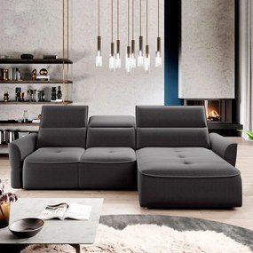 Narożnik MURILLO S Mini z elektryczną regulacją siedziska Prawostronny w tkaninie VOGUE 16 WERSAL