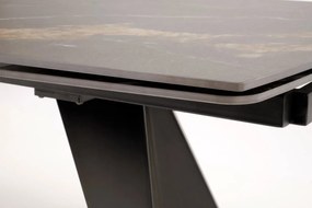 Stół rozkładany ARMANI 165(241)x90 czarny marmur/czarny HALMAR