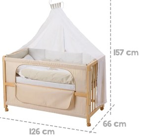 Łóżeczko na kółkach z baldachimem 60x120 cm Liebhabär – Roba