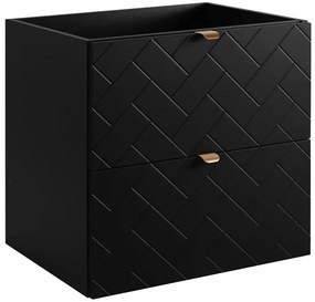 Czarna wisząca szafka pod umywalkę z szufladami 60 cm A7-E65