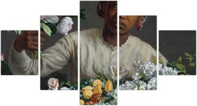 Obraz - Frédéric Bazille, Young Woman with Peonies, reprodukcje (125x70 cm)