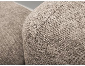 Jasnobrązowy narożnik rozkładany z tkaniny szenilowej ze schowkiem (lewostronny/z szezlongiem) Mele – Makamii