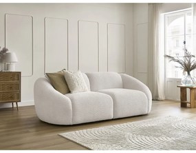 Biała sofa z materiału bouclé 230 cm Tina – Bobochic Paris