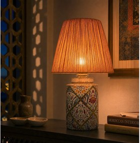 Lampa stołowa w kolorze terakoty z kloszem plecionki papierowej (wysokość 40 cm) Alev – Opviq lights