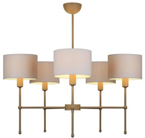 Żyrandol na pręcie MADELA 5xE14/40W/230V biały/beżowy