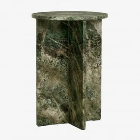 Zestaw 2 Stolików Nocnych Ø35 Cm Z Marmuru Mencia Zielony Marmur Forest - Sklum