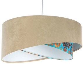 Beżowo-biała lampa wisząca z wzorem H8-T41