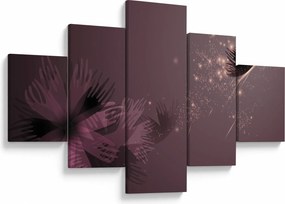 Obraz kwiatu z motylem (125x70 cm)