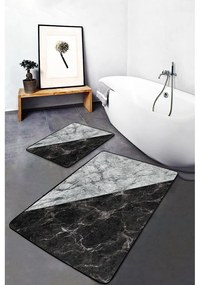 Czarno-białe dywaniki łazienkowe zestaw 2 szt. 60x100 cm – Mila Home