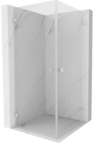 Mexen Lunar-B Duo kabina prysznicowa uchylna 95 x 95 cm, transparent, nikiel szczotkowany - 832-095L-095P-97-00