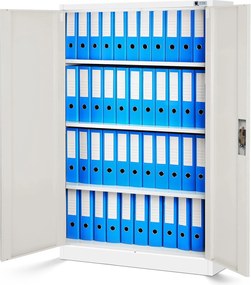 Szafa biurowa Eco Design Kevin 90x40x140 cm biały/dąb sonoma