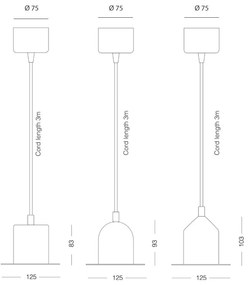 Zestaw 3 czarnych lamp wiszących EMKO Hat