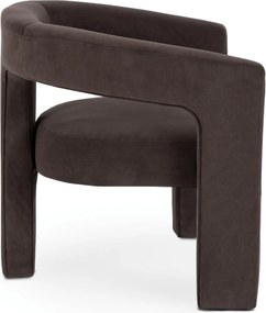 Brązowy nowoczesny fotel wypoczynkowy welurowy M5-C01