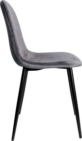 Zestaw 4 Krzese Teok Black Aksamitne