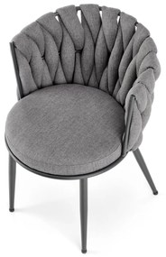 Krzesło popielaty, K516 tkanina NEA 15, nowoczesne, metalowy stelaż