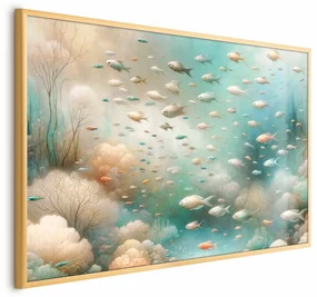 Plakat Oceaniczne piękno 30x21 cm z ramą złotą bez marginesu ARTGEIST B