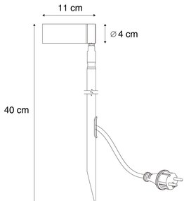 Zewnetrzna Reflektor wbijany czarny 40 cm z LED, regulowany IP65, z przewodem i wtyczką - Carl Nowoczesny Oswietlenie zewnetrzne