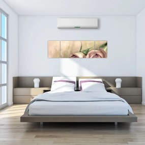 Obraz - Delikatne róże (170x50 cm)