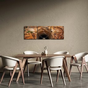 Obraz - tunel w skale (z zegarem) (90x30 cm)