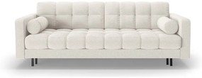 Kremowa rozkładana sofa ze schowkiem z materiału bouclé 222 cm Bali – Cosmopolitan Design