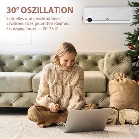 HOMCOM Grzejnik ścienny 2000W z pilotem, 3 trybami pracy, wyświetlaczem LED i timerem 12h