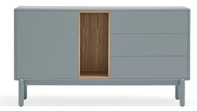 Niebieska/szara niska komoda 140x76 cm Corvo – Teulat
