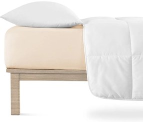 Beżowe dżersejowe prześcieradło z gumką 200x220 cm Boxspring – Andrea Simone