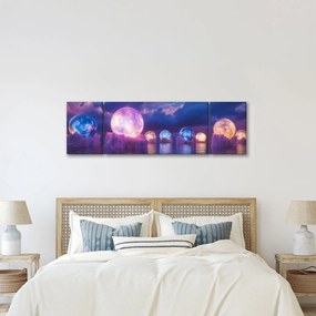 Obraz - Planety na wodzie (170x50 cm)