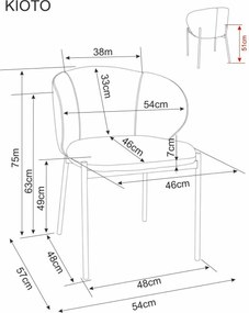 Krzesło do jadalni KIOTO, orzech/beżowy