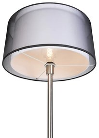 Lampa podłogowa stal klosz czarno-biały 47cm - SimploDesignerski Oswietlenie wewnetrzne