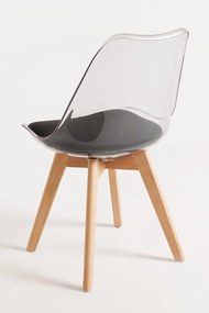 Zestaw 4 Krzese Synk Przezroczyste Siedzisko