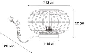 Orientalna lampa stołowa bambusowa - AmiraKolonialny Oswietlenie wewnetrzne