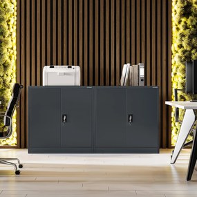 Szafka stalowa do biura BEATA, 900 x 930 x 400 mm, antracytowa