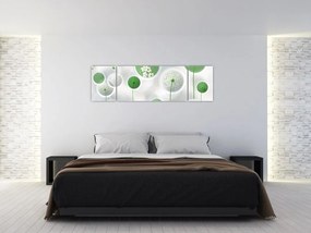 Obraz - Kwiaty w kółkach (170x50 cm)