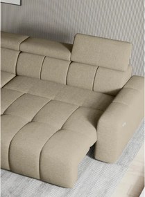 Narożnik ENZO S układ L z elektryczną regulacją siedziska Lewostronny z funkcją spania w ktaninie SORELLA 05 WERSAL