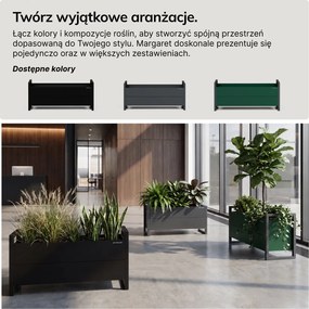Donica zewnętrzna niska - osłona na rośliny Margaret, 100 x 38 x 43 cm, kolor antracyt