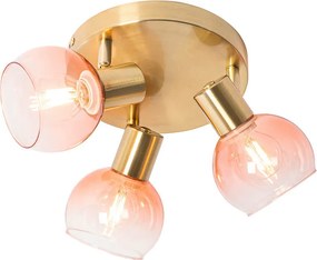 Inteligentny plafon złoty z różowym szkłem, w tym 3 WiFi P45 - Vidro