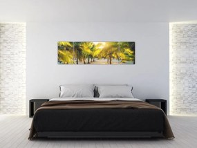 Obraz - Kobieta w palmach (170x50 cm)