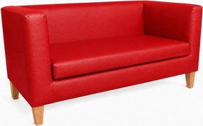 Sofa Monaco : Kolor nogi - Drewno, Kolor tkaniny - EKO-SKÓRA - 15D, Typ tkaniny - Eko-skóra , Wysokość nogi - 15 cm