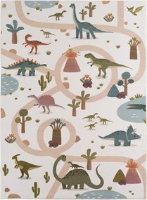 Dywan dziecięcy Coco Dinozaury kremowe 80 cm x 150 cm