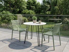 Plastowe krzesło TREGO z podłokietnikami, zielone