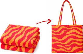 Ręcznik plażowy-torba 2w1 80x160 pomarańczowy 80x160 cm