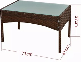 Zestaw mebli ogrodowych Kastelio 4-os. technorattan brąz 2 fotele sofa stolik