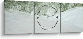 Obraz - Abstrakcja pędzle (z zegarem) (90x30 cm)