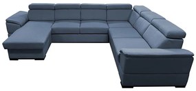 Rozkładana sofa typu U z uniwers. narożnikiem z miejscem do przechowywania GRANADA niebieski