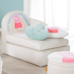 Biała aksamitna sofa dla dzieci 75 cm Peppa Pig – Roba