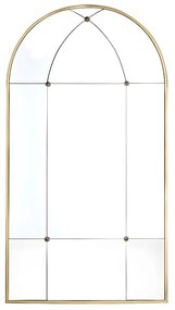 Lustro vintage w kształcie okna z metalu PALMYRE - Dł. 80 x Wys. 150 cm - Stare złoto