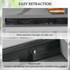 Outsunny Rozkładany stół ogrodowy, stół zewnątrzny, rozszerzalny buffet, odporny na warunki atmosferyczne, 160 cm × 80 cm × 75 cm, kolor czarny