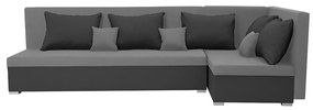 MEGA OKAZJA Narożnik kanapa z funkcją spania ARKO Jasny szary/Ciemny szary